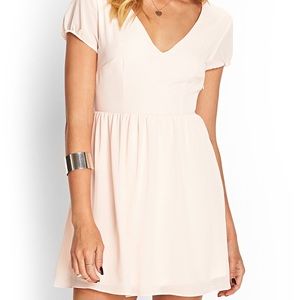 Forever 21 Puff Sleeve Chiffon Dress